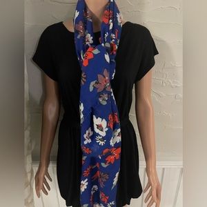 Bright blue floral scarf